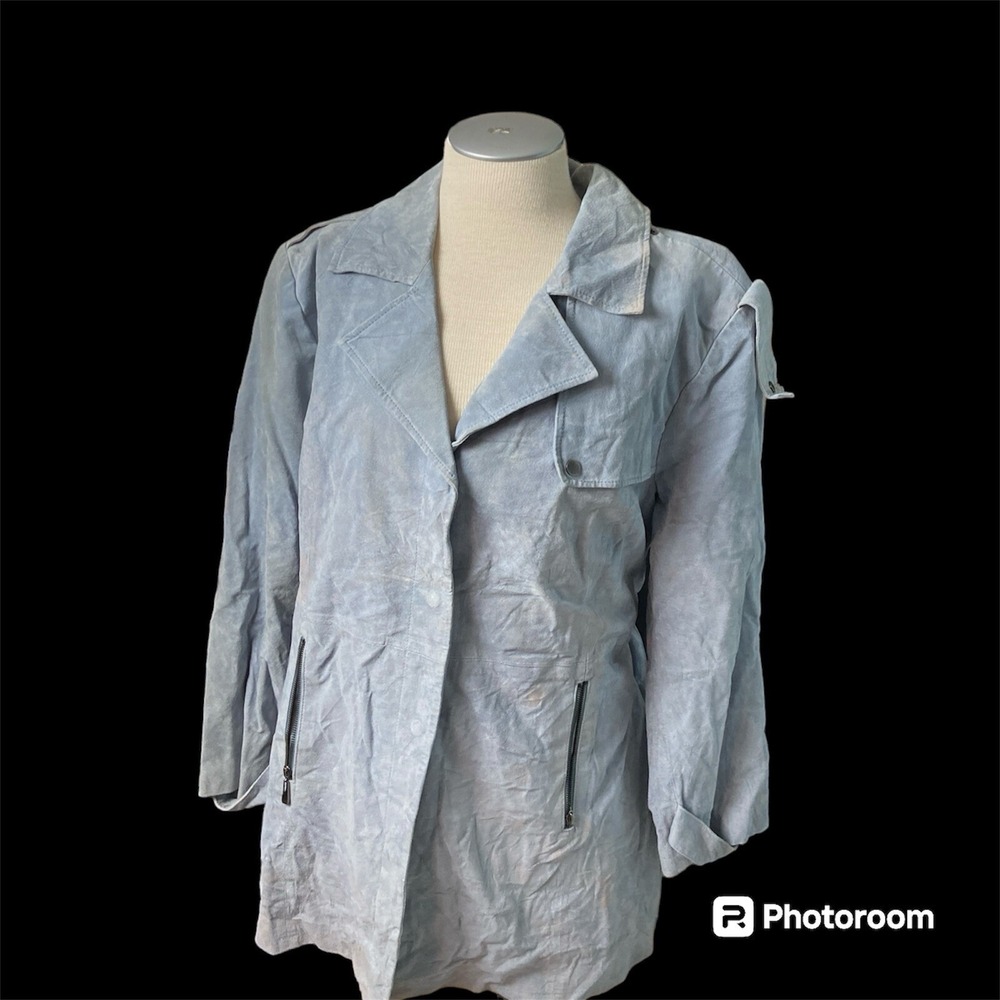 Bradley Bayou Leather Jacket 2X Blue Women's